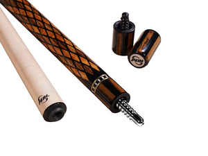 The supremely high-end Peri Sorcerous special edition - Pyramid "515" pool cue is made of ebony inlaid with 515 pieces of Bocote and Birdeye maple woods that are strictly selected. This model has a very limited amount in stock.